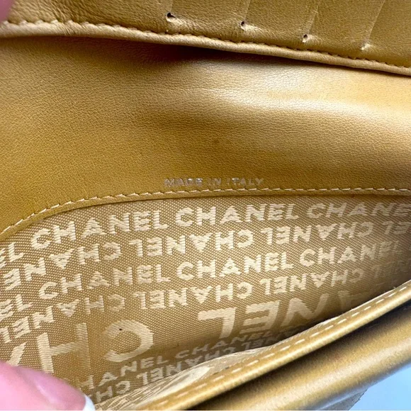 Chanel Long Wallet with Coin Pocket Precious Symbols Camel Leather Authentic y2k - Picture 11 of 16